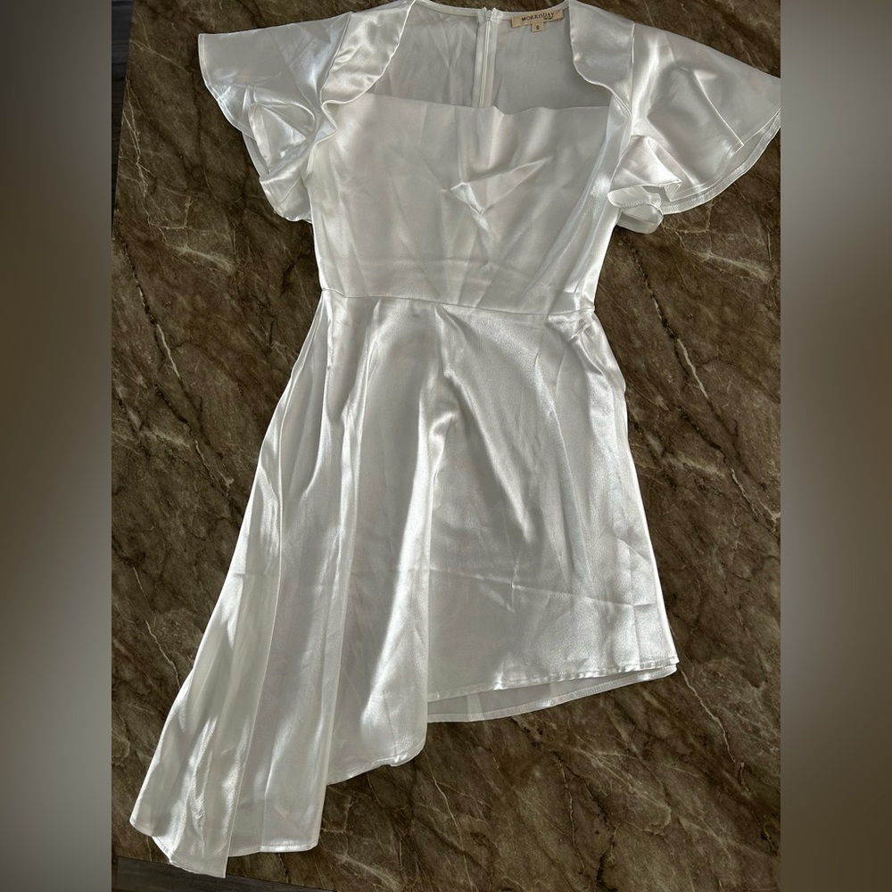 Elegant Asymmetrical White Dress